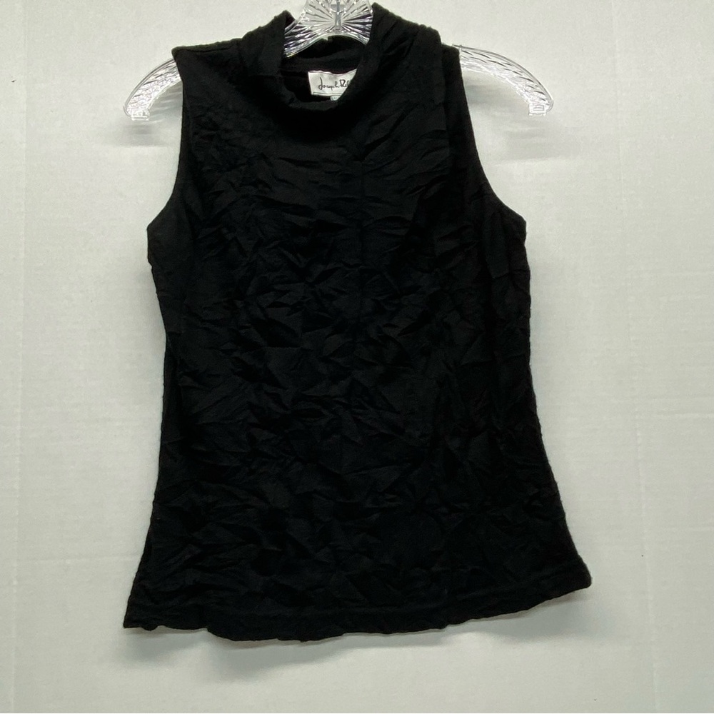 Joseph Ribkoff Black Sleeveless Mock Neck Pullover Top Size 12 Layering Classic